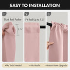 MIULEE 4 Panel Set Short Bedroom Blackout Curtains 54 Inch Long Light Pink | - Image 5
