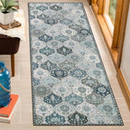Lahome Moroccan Washable Runner Rug, 2x6 Blue Kitchen Runners - Image 6