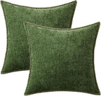 MIULEE Decorative Couch Throw Pillow Covers 18x18 Inch Forest Green 2 Pack | - Image 8