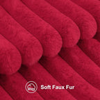 decorUhome Fall Faux Fur Throw Pillow Covers 18x18 Set of 2 Red | Decorative - Image 2