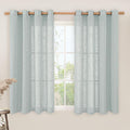Greyish Blue Semi Sheer Linen Curtains by LAMIT