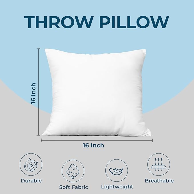 Utopia Bedding Throw Pillows, Decorative 16x16 Pillow Inserts - Image 4