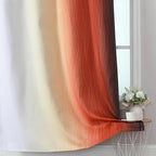 Burnt Orange and Greyish White Ombre Blackout Curtains 52Wx72L Inch Long | - Image 6