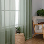 Sheer Curtain Panels Set 96" Inches Long, Solid Voile Light Filtering Airy - Image 4