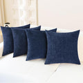CaliTime Decorative Couch Throw Pillow Covers 18 X 18 Inches Navy Blue | Pack by CaliTime