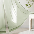 MIULEE Sage Green Sheer Curtains 63 Inches Long 4 Panels 54 x 63 Inches | Light - Image 6