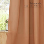 NICETOWN Flax Burnt Orange Linen Curtains - Image 3