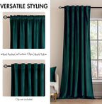 MIULEE Velvet Blackout Curtains 52x84 inches 2 Panels Emerald Green | Luxury - Image 2