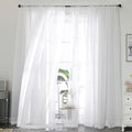 White Sheer Curtains 120 Inches Long 2 Panels Set, Airy Lightweight Sheer White by OWENIE