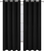 Black Thermal Blackout Curtains/52 x 95 Inch/Set of 2 Panels Room Darkening - Image 2