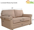 Easy-Going Stretch Loveseat Couch Covers Washable Khaki | 1-Piece Loveseat - Image 6