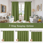 45 Inch Sage Green 100% Blackout Linen Curtains - Image 9