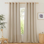 NICETOWN Rustic Linen 144 inch Long Curtains by NICETOWN