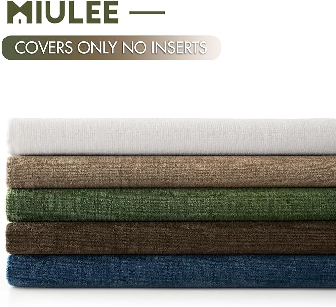 MIULEE Chocolate Brown Chenille Couch Lumbar Throw Pillow Covers, 12x20 | Set - Image 8