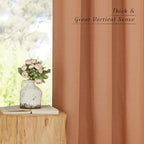 NICETOWN Burnt Orange Linen Kitchen Curtains 36 inch Length, Decorative Thick - Image 4