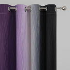 Black and Purple Ombre Blackout Curtains 96 Inch Length | Room Darkening - Image 4