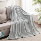 BEDELITE Fleece Blanket Soft Plush Twin Size Blanket Light Grey 60"x80" | Ultra - Image 7