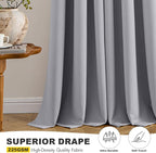 MIULEE Blackout Curtains for Bedroom 2 Panels 40 x 63 Inch Long Light Grey | - Image 5