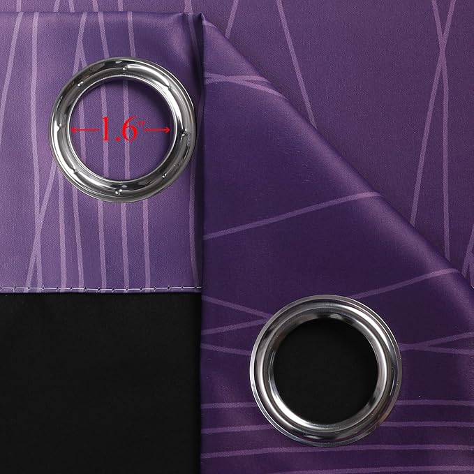 Black and Purple Ombre Blackout Curtains 108 Inch Length | Room Darkening - Image 7