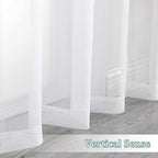Chyhomenyc White Sheer Curtains 108 Inch Length 2 Panels Set | Extra Long - Image 9