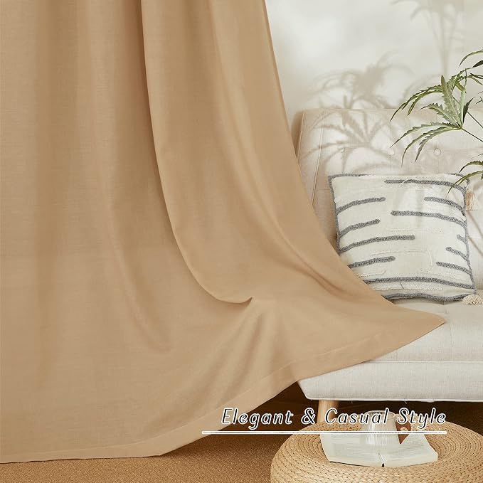 NICETOWN Living Room Curtains 84 inch Long Linen Blend, Grommet Privacy Added - Image 6