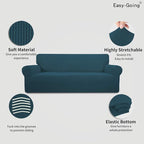 Easy-Going Stretch 4 Seater Oversized Sofa Couch Cover Deep Teal | 1-Piece - Image 3