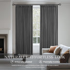 Pinch Pleated Linen Curtains 100% Blackout 84 Inches Long - Image 4