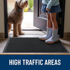 OLANLY 2-Pack Front Door Mats 29.5x17, Waterproof Heavy-Duty Doormats | Black - Image 7