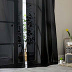 Extra Long Sheer Black Curtains - Image 8