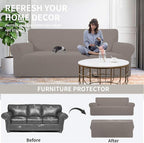 Easy-Going Stretch Oversized Loveseat Couch Covers Washable Taupe | 1-Piece - Image 4