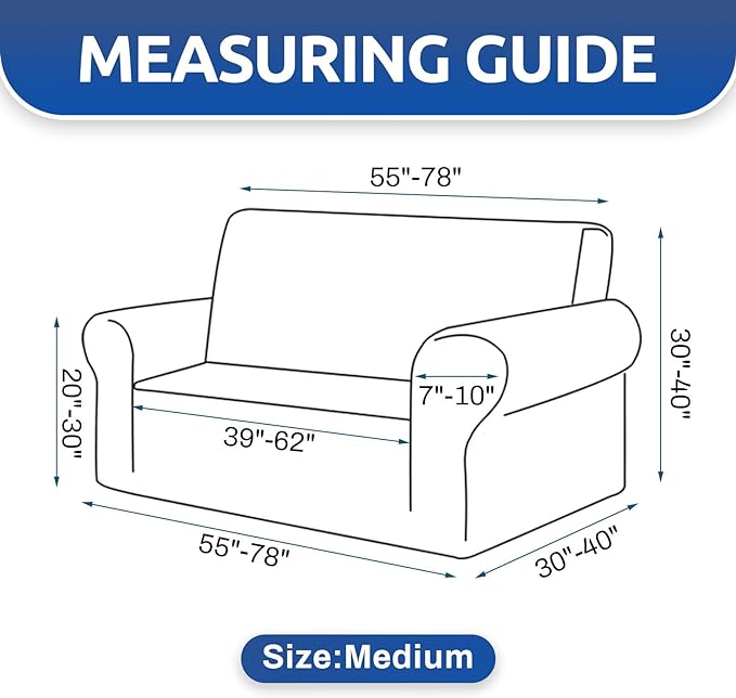 Stretch Loveseat Couch Cover, 2 Cushion Couch Slipcover, Khaki | 1-Piece - Image 5