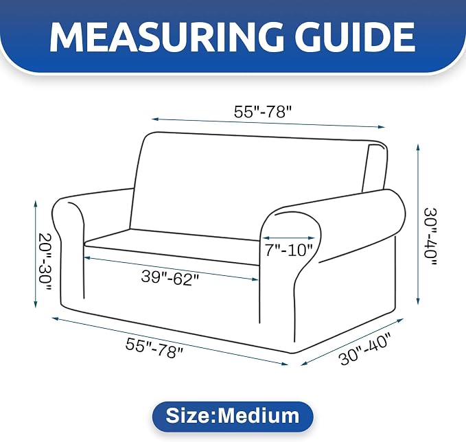 Stretch Loveseat Couch Cover, 2 Cushion Couch Slipcover, Riverside | 1-Piece - Image 4