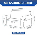 Stretch Loveseat Couch Cover, 2 Cushion Couch Slipcover, Tan | 1-Piece Washable - Image 4