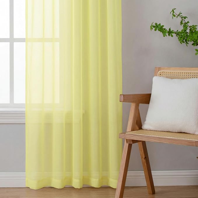 Sheer Curtains 84 inches Long 2 Panels Set - Image 6