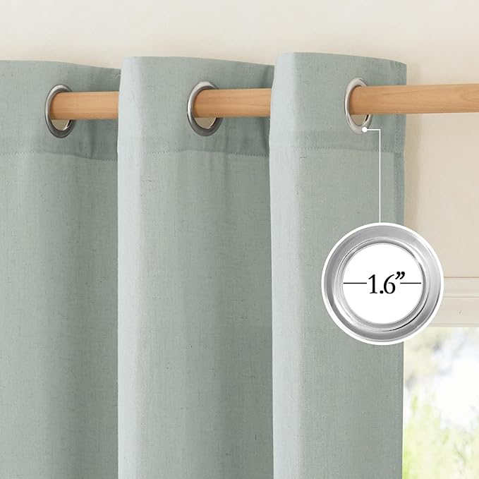NICETOWN Thick Linen Blend Curtains Flax Textured - Image 3