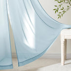 MIULEE Sky Blue Sheer Curtains 90 Inches Long 4 Panels 42 x 90 Inches | Light - Image 6