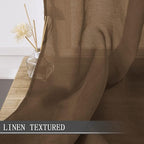 Tollpiz Short Sheer Tier Curtains Linen Textured Half Kitchen Curtain Sheers - Image 2