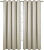 Light Beige Blackout Curtains 52 x 84 Inch Long Beige Curtains Set of 2 Panels - Image 2
