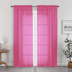 Hot Pink Sheer Curtains 84 Inches Long by OWENIE
