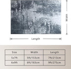 Living Room Rug 8x10 Dark Grey Area Rugs Machine Washable Abstract Boho Large - Image 2