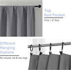 Simplebrand Ava Light Grey Short Blackout Curtains - Image 3