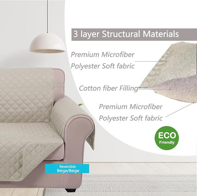 U-NICE HOME Reversible Oversized 28''Chair Covers, Pet Friendly, Elastic Straps - Image 5