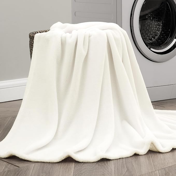 BEDELITE Fleece Blanket Soft Plush Twin Size Blanket Cream 60"x80" | Ultra Soft - Image 8