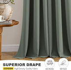 MIULEE Blackout Curtains for Bedroom 2 Panel 40 x 45 Inch Long Dark Mallard | - Image 5