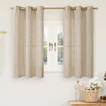 Short Linen Curtains 45 Inch Long 2 Panels by LAMIT
