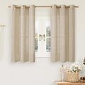 54 Inch Brown Linen Curtains for Small Windows 2 Panels Set, Light Filtering by LAMIT