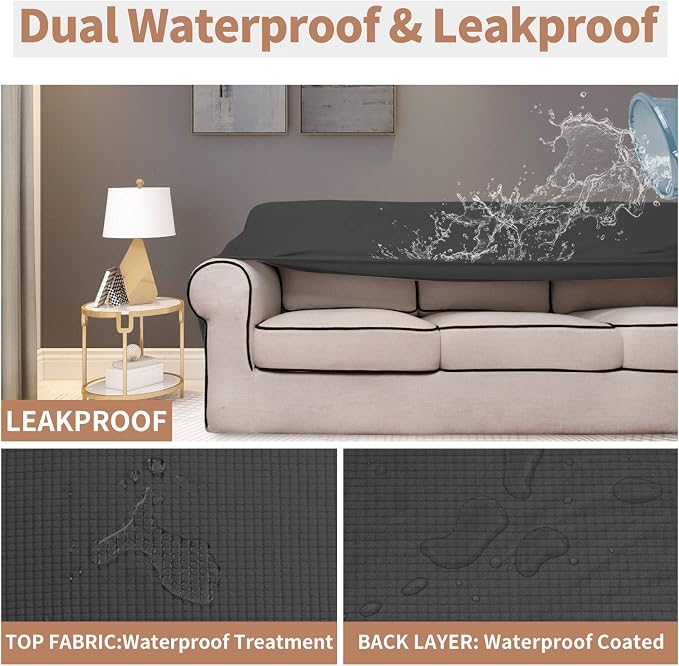 Easy-Going 100% Waterproof Couch Cover, 3 Cushion Couch Slipcover - Image 3