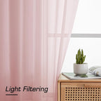 Simplebrand Blush Sheer Curtains 96 Inches Long, Light Filtering Light Purple - Image 2