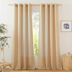 NICETOWN Linen Flax Semi Sheer Curtains 94" Length, Grommet Window Treatments by NICETOWN