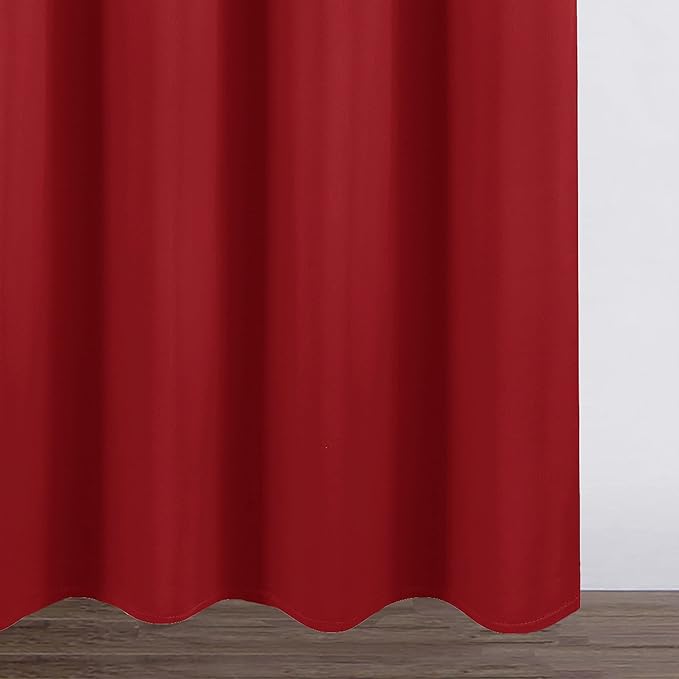 Blackout Curtains 52 x 84 inch/Bright Red Curtains Set of 2 Panels/Thermal - Image 9